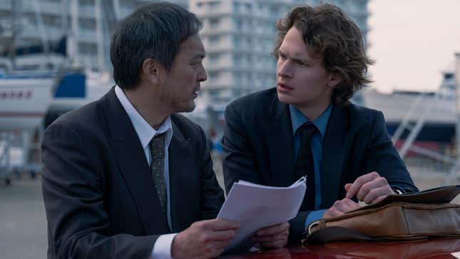 Ken Watanabe and Ansel Elgort