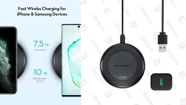 RAVPower Fast Wireless Charging Pad with QuickCharge Adapter | $12 | Amazon | Use the code XQE9ZN8T at checkout