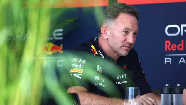 Oracle Red Bull Racing Team Principal Christian Horner looks on in the Paddock prior to practice ahead of the F1 Grand Prix of Saudi Arabia at Jeddah Corniche Circuit on March 07, 2024 in Jeddah, Saudi Arabia