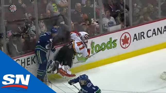Mike Smith Flopped So Hard His Mask Flew Off