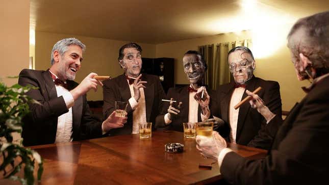 Image for article titled George Clooney Enjoys Another Rousing Evening At Home With Mummified Members Of Rat Pack