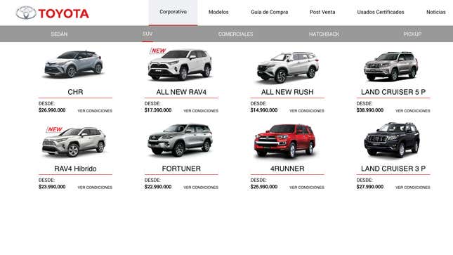 Image for article titled A New Toyota Fortuner Is Coming To Chile And The 4Runner Will Just Have To Get Over It