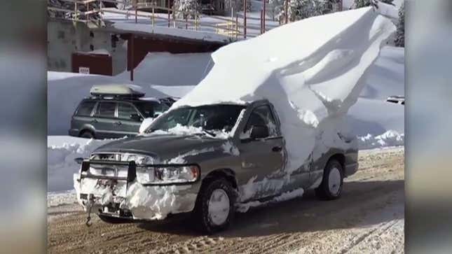 One More Benefit Of Owning A Pickup Truck: Your Own Little Ski Mountain<em></em>