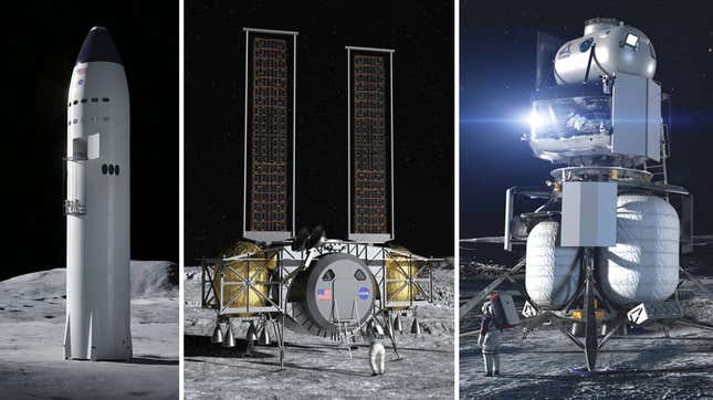 Image for article titled NASA Selects Three Companies To Build Moon Landers And Yeah, SpaceX Is One Of Them