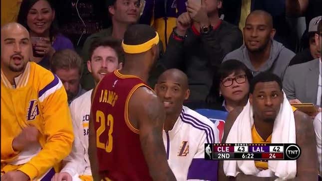 For Maybe The First Time This Season, Kobe And LeBron Have Some Fun