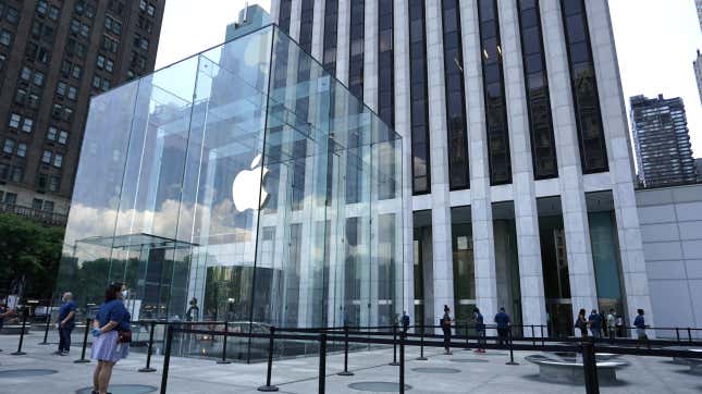 The Apple store on Fifth Avenue in New York on June 22, 2020.