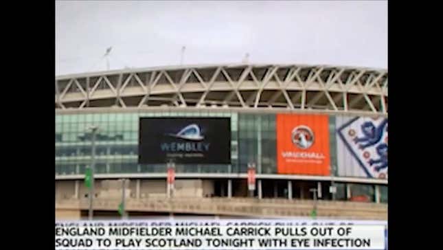 Sky Sports Reporter Standup Becomes Sky Sports Reporter Falldown
