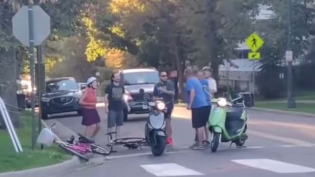 Image for article titled It&#39;s Hard To Look Tough When You Road Rage On A Scooter