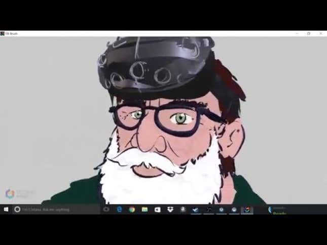 A 3D Sketch Of Gabe Newell, Made In VR