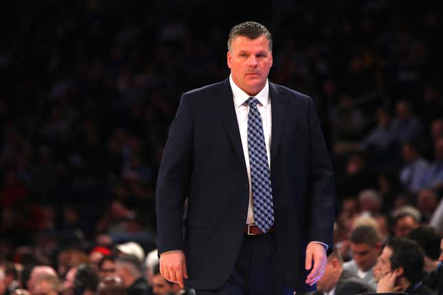 Head coach Greg McDermott of the Creighton Bluejays looks on in the first half against the Providence Friars during the Big East basketball tournament Quarterfinals at Madison Square Garden on March 8, 2018 in New York City.