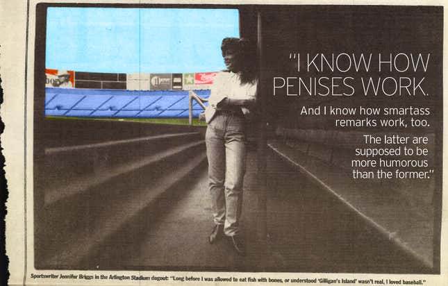 Image for article titled My Life In The Locker Room: A Female Sportswriter Remembers The Dicks