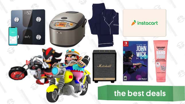 Image for article titled Friday&#39;s Best Deals: Instacart Gift Card, Sony WF-1000XM3 Earbuds, Eufy Smart Scale, John Wick Hex, Soap &amp; Glory, Crane &amp; Canopy Sleep Set, and More