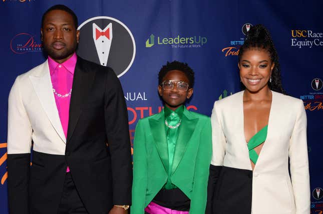 Dwyane Wade, Zaya Wade and Gabrielle Union attend the Better Brothers Los Angeles 6th annual Truth Awards at Taglyan Complex on March 07, 2020 in Los Angeles, California. 