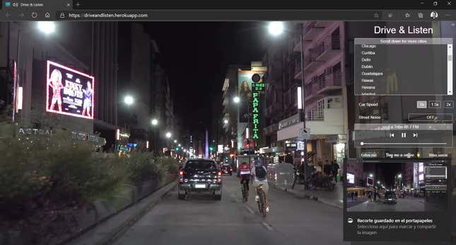 Drive and listen: una web para recorrer ciudades y escuchar sus