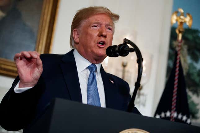 President Donald Trump addresses the nation following mass shootings in El Paso, Texas and Dayton, Ohio.