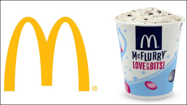 The McDonald's golden arches logo beside a McFlurry