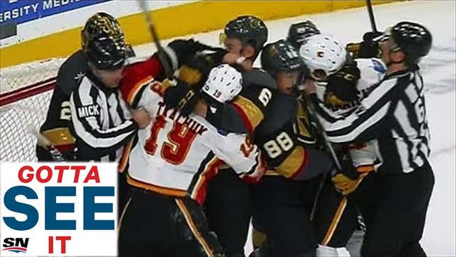 Matthew Tkachuk Sparked A Big Ol' Scrum By Being Matthew Tkachuk<em></em><em></em>