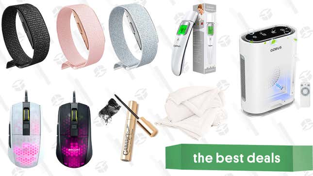 Image for article titled Sunday&#39;s Best Deals: Buffy Cloud Comforter, Amazon Halo Device, Infrared Thermometer, Lightweight Gaming Mouse, Air Purifier, French Mascara, and More