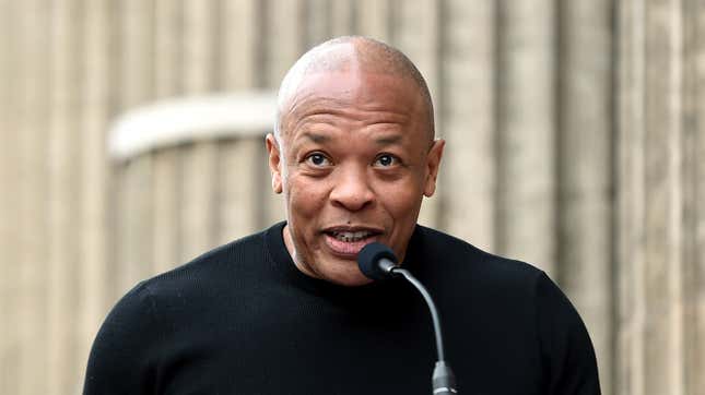 Dr. Dre speaks onstage as Snoop Dogg is honored with a star on The Hollywood Walk Of Fame on November 19, 2018.