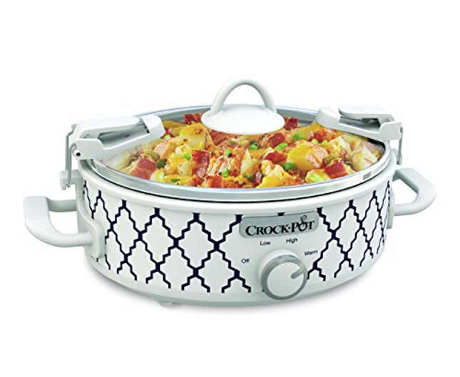 Image for article titled Crock-Pot Small 2.5 Quart Casserole Slow Cooker in White/Blue, Now 48% Off