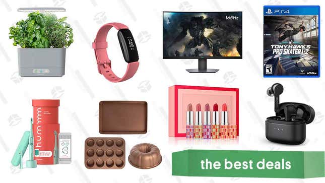 Image for article titled Wednesday&#39;s Best Deals: AeroGarden Harvest, Tony Hawk&#39;s Pro Skater 1 + 2, Boltune Wireless Earbuds, Clinique Kisses Gift Set, Hum Electric Toothbrush, Fitbit Inspire 2, and More