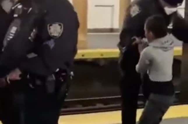 Image for article titled Video Appears to Show Police Using Excessive Force While Detaining an 8-Year-Old on a Subway Platform