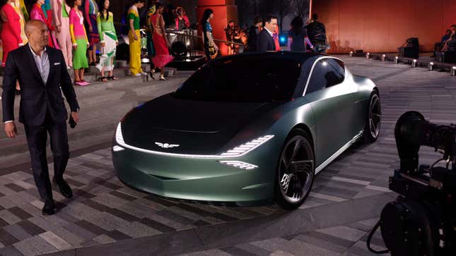 Image for article titled Take a Closer Look at The New Genesis Mint Luxury EV Hatchback Concept