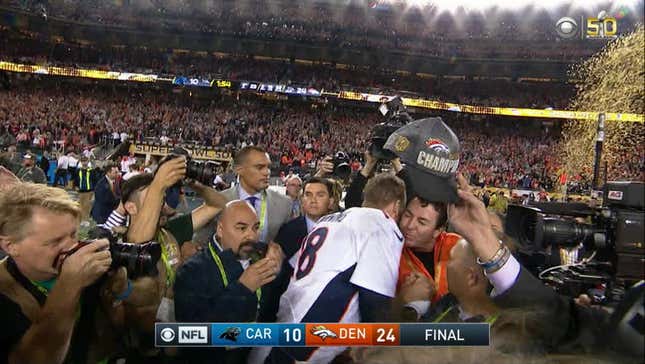 The First Person Peyton Manning Wanted To Kiss After Winning The Super Bowl Was Papa John
