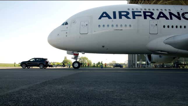 See A Porsche Cayenne Tow The Heaviest Aircraft Ever Towed By A Production Vehicle