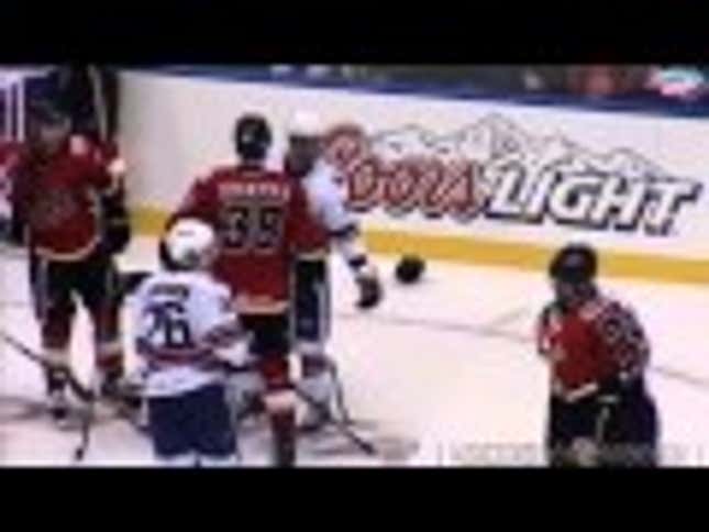 Hockey Fight Ends In Player's Head Being Bashed Into The Ice