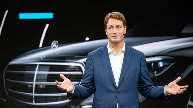 Ola Källenius, CEO of Daimler AG, speaks during the opening ceremony of the “Factory 56&quot; assembly line at the Mercedes-Benz manufacturing plant on September 2, 2020.