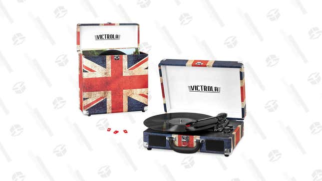 Victrola Record Player Bundle Includes a 3-Speed Turntable, Record Storage Case and Replacement Needles | $40 | Amazon