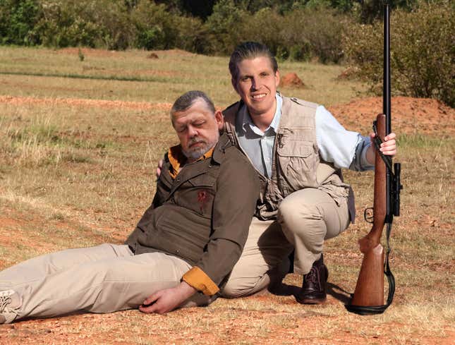 Image for article titled Eric Trump Poses With Carcass Of Safari Guide Shot On African Hunting Trip