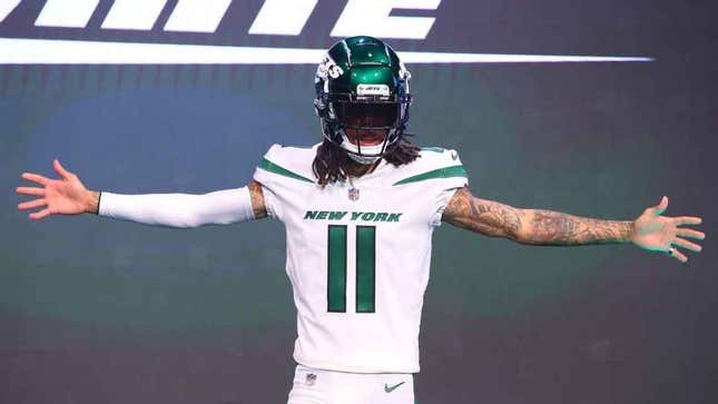 Robby Anderson’s number looks like the Twin Towers.