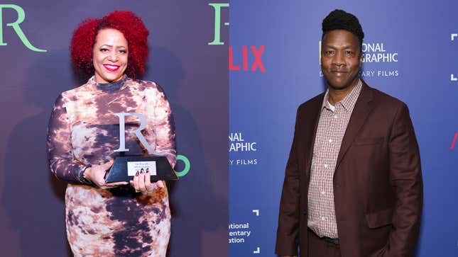 Nicole Hannah-Jones, left, attends 2019 ROOT 100 Gala on November 21, 2019; Roger Ross Williams attends the International Documentary Association’s 35th Annual IDA Documentary Awards on December 07, 2019.