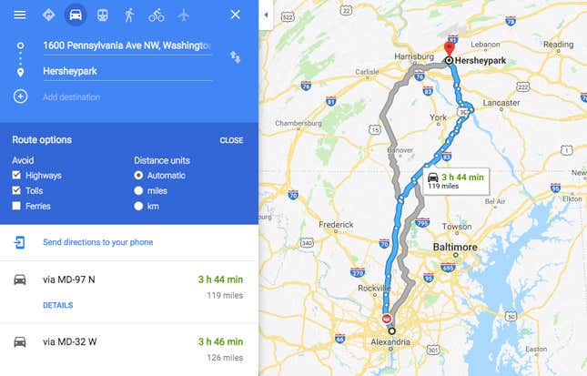 Image for article titled How to Avoid Tolls and Highways on Google Maps, Apple Maps and Waze