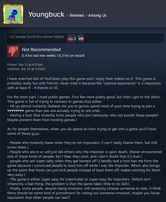 Among Us, As Told By Steam Reviews