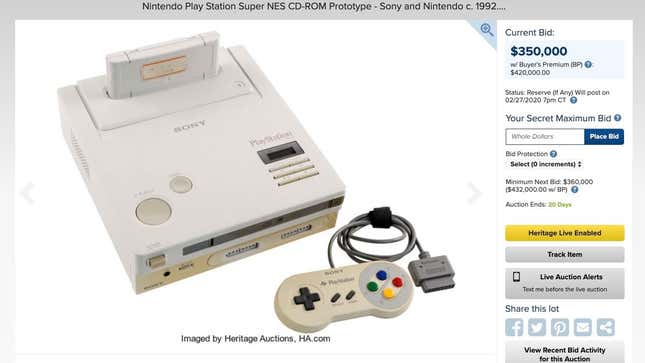 Image for article titled You&#39;ll Never Guess Who Has One of the Top Bids on That Rare Nintendo Playstation