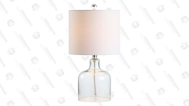 The transparent glass base of this lamp from Jonathan Y lets you see the power cord running up to the bulb, which is a unique look, if not for everyone.