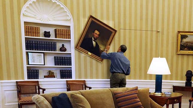 Image for article titled Obama Spends Another Night Searching Behind White House Paintings For Safes