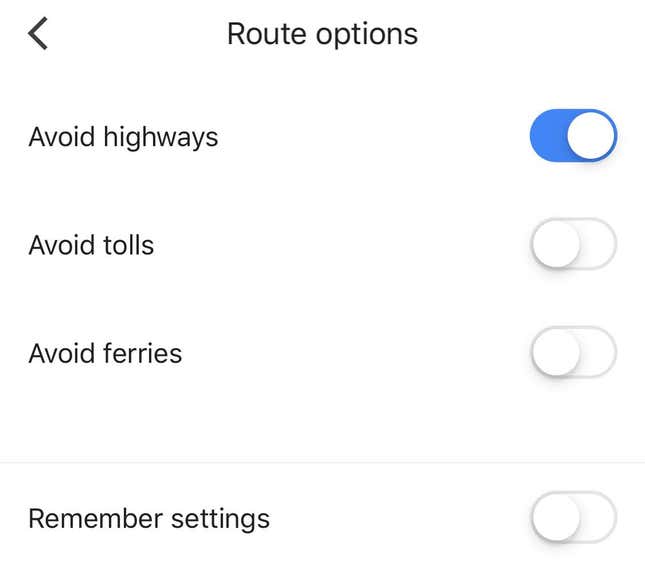 Image for article titled How to Avoid Tolls and Highways on Google Maps, Apple Maps and Waze