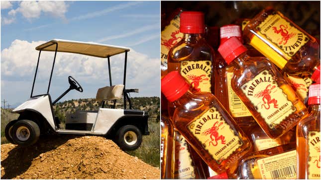 Image for article titled Florida man arrested in golf cart with 5 bottles of Fireball