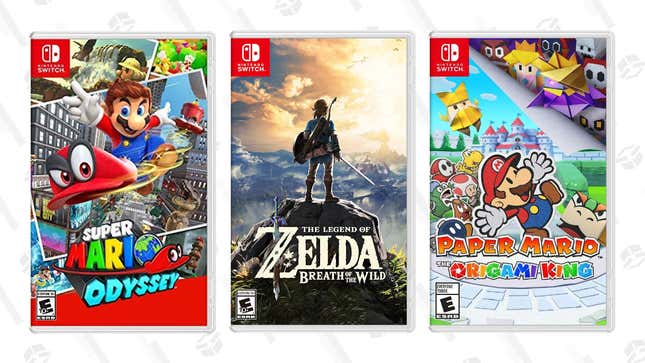 The Legend of Zelda: Breath of the Wild | $40 | Best Buy
Super Mario Odyssey | $40 | Amazon
Super Mario Maker 2 | $40 | Amazon
Luigi’s Mansion 3 | $45 | Amazon
The Legend of Zelda: Link’s Awakening | $45 | Amazon
Paper Mario: The Origami King | $45 | Best Buy