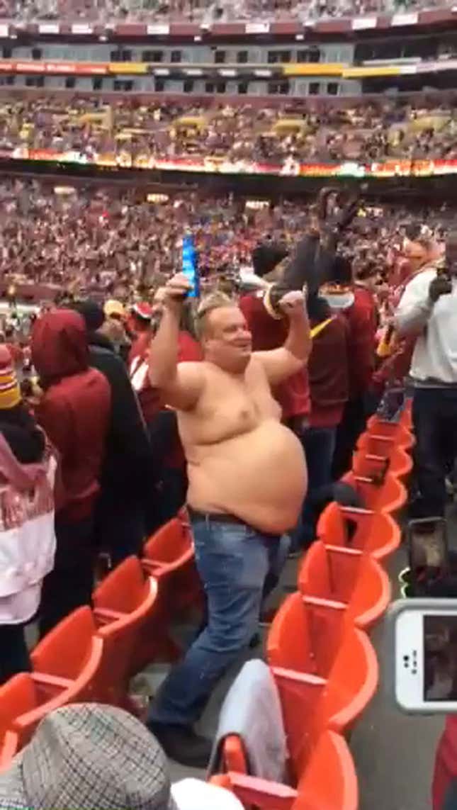 "Hail To The Redskins" Is Obscene; This Man's Belly Is Here To Prove It