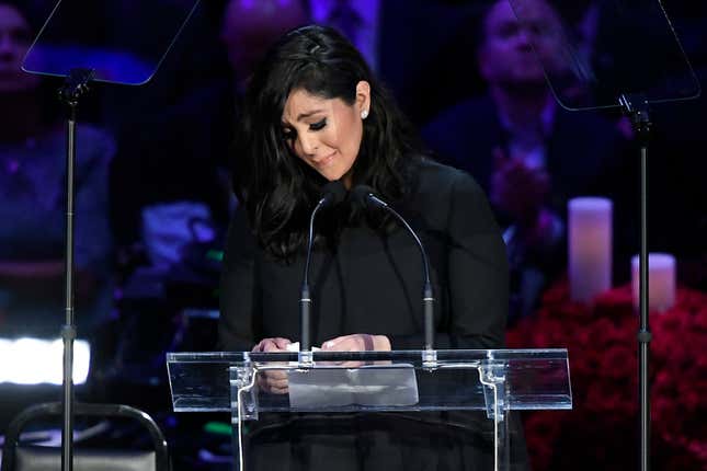 Vanessa Bryant speaks during The Celebration of Life for Kobe &amp; Gianna Bryant at Staples Center on February 24, 2020 in Los Angeles, California.