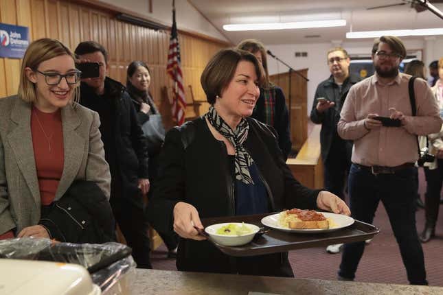 Image for article titled Last Call: Bernie eats a corn dog and other food highlights from Iowa