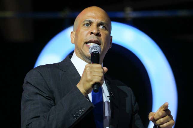 Image for article titled ‘It’s Time for Bold Action’: Cory Booker Joins Los Angeles Mayor Eric Garcetti, Black Lives Matter for Gun Violence Roundtable