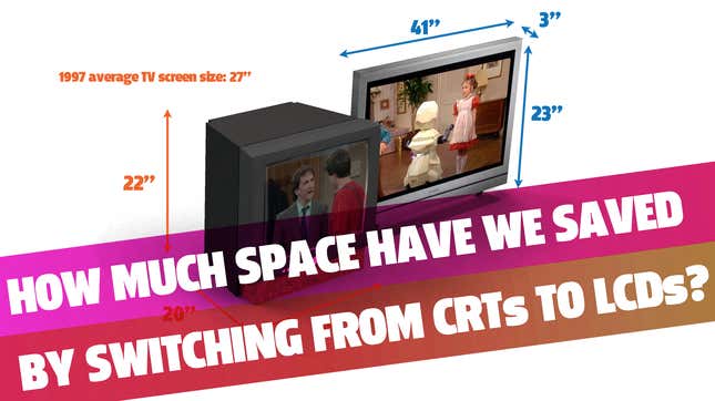 Image for article titled If You&#39;ve Ever Wondered How Much Room The U.S. Saved By Moving To LCD TVs, Boy Are You In Luck