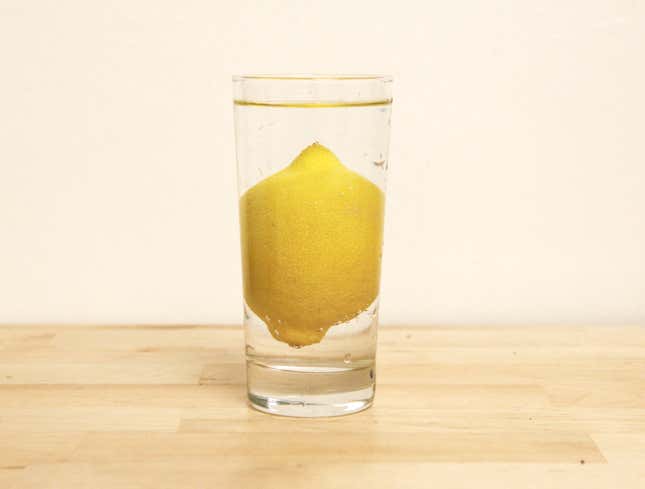 Image for article titled Full Unsliced Lemon Makes Glass Of Water Particularly Refreshing