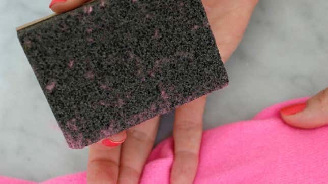 The Laundress sweater stone is basically a volcanic rock that picks up lint and pills with the power of friction. It works great!